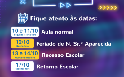 Comunicado Feriado de Nossa Senhora Aparecida